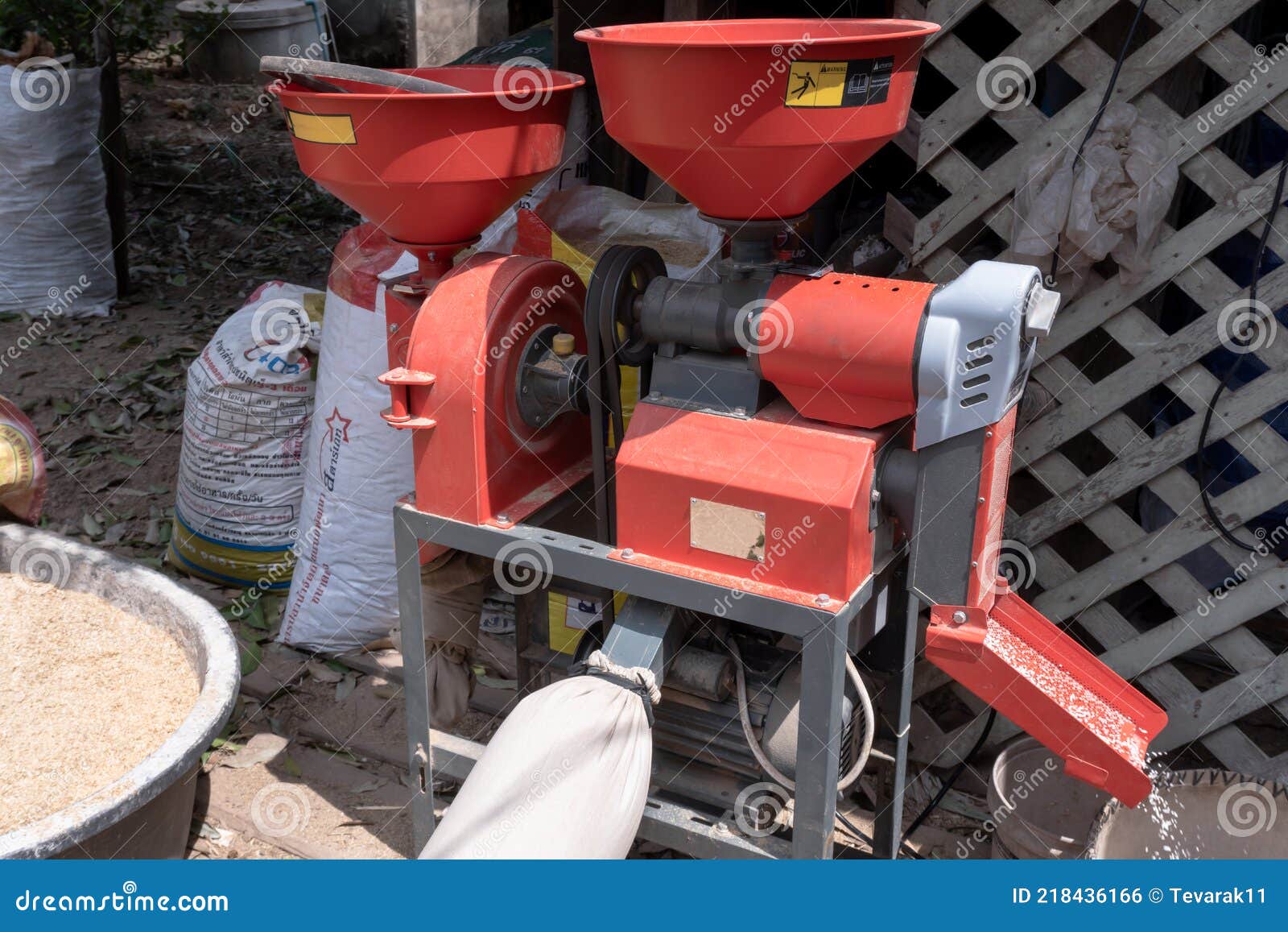 Mini Electric Rice Milling Machine Stock Photo Image of industry, farm 218436166