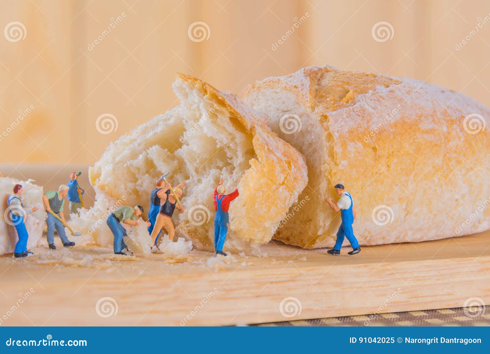 Mini Figure Dolls Baguette Bread . Stock Image Image of food, doll