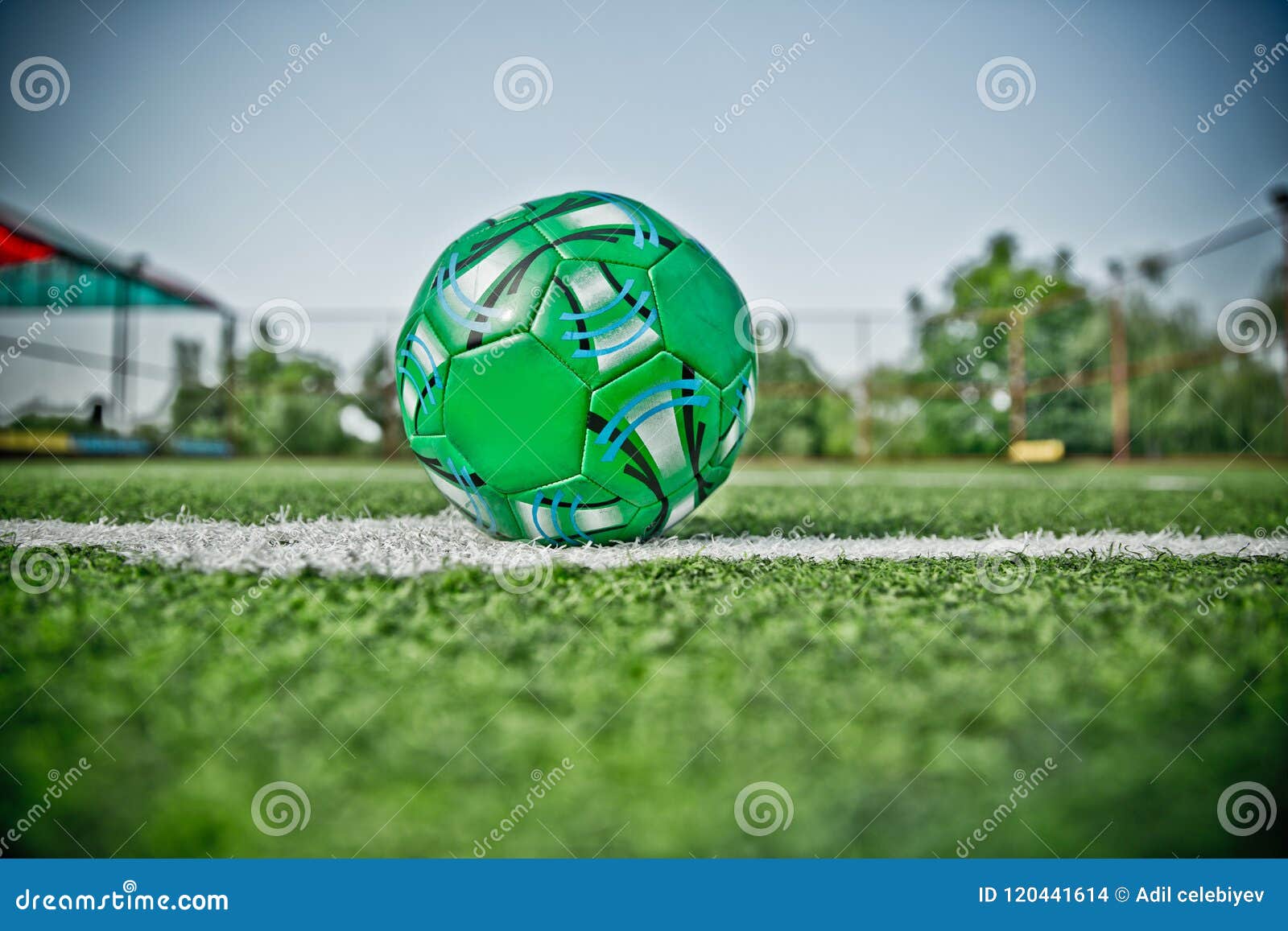 Mini Football Goal on an Artificial Grass . Inside of Indoor