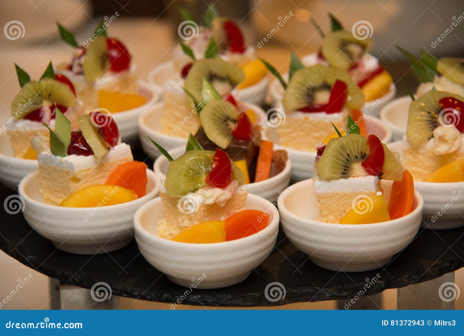 Mini Fresh Fruit Cake In Small Cup Stock Image Image Of Delicious Fruit