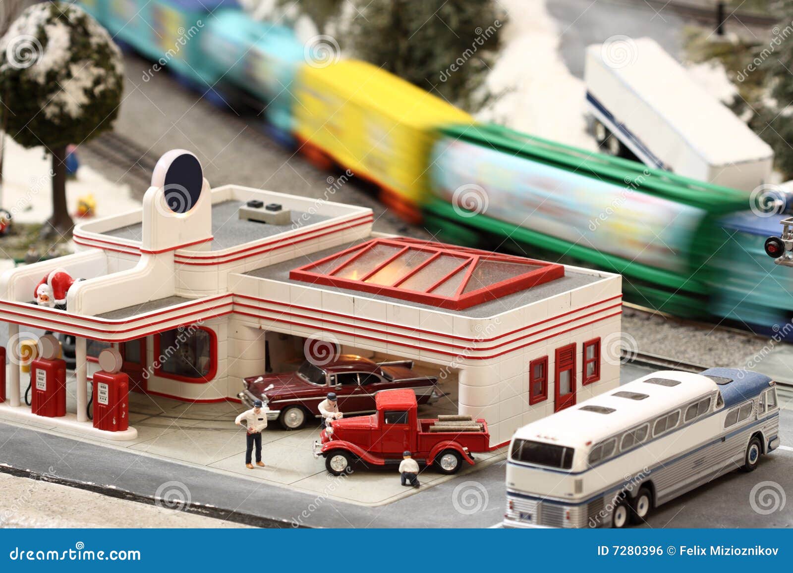 Mini Gas station stock photo. Image of speeding, train 7280396