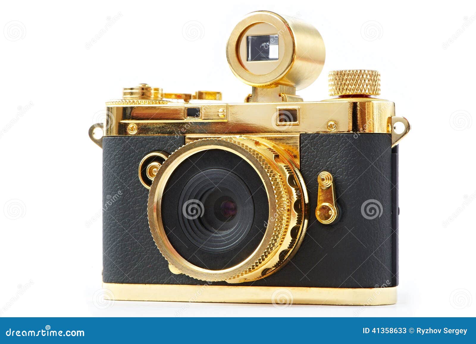 Mini gift golden camera stock image. Image of glossy 41358633