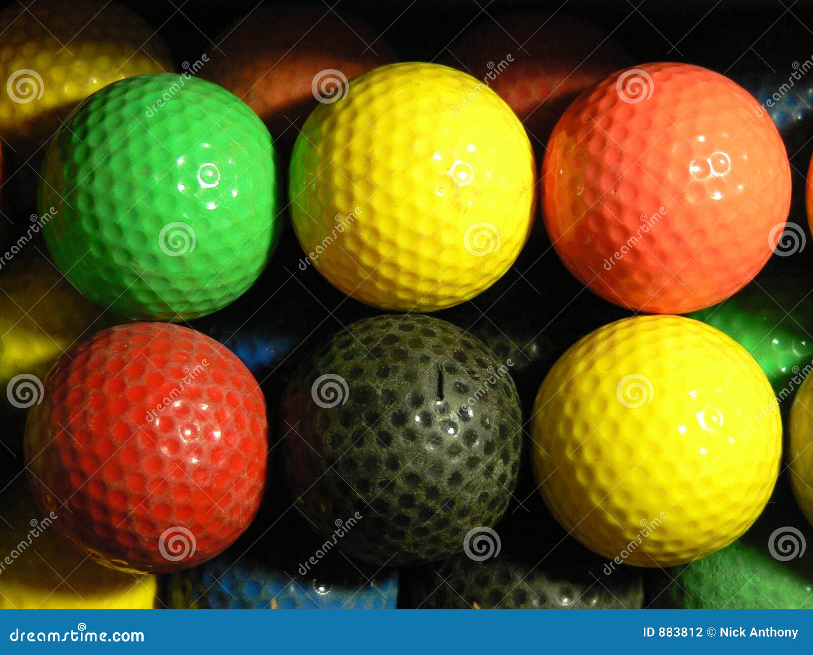 Mini Golf Ball Extravaganza Stock Photo - Image of glare, green: 883812