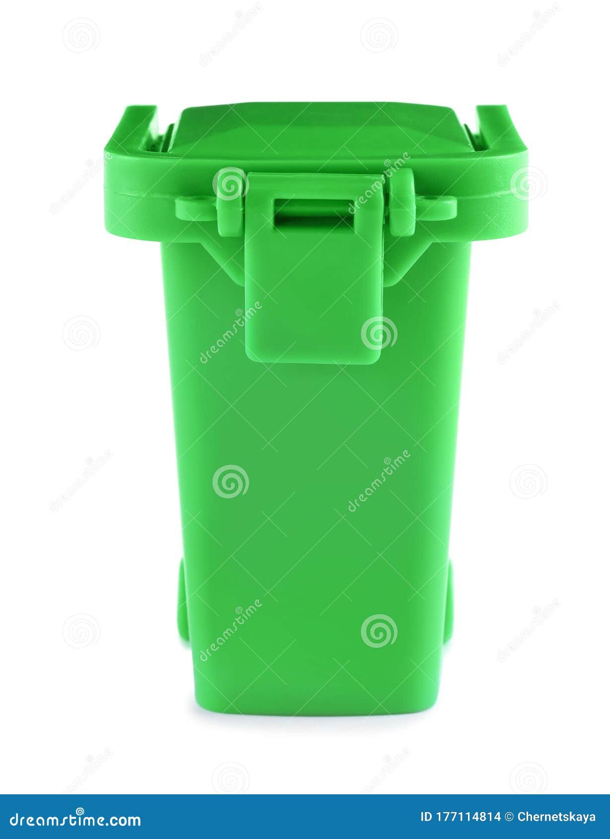 Mini Green Recycling Bin Isolated Stock Photo Image of closed