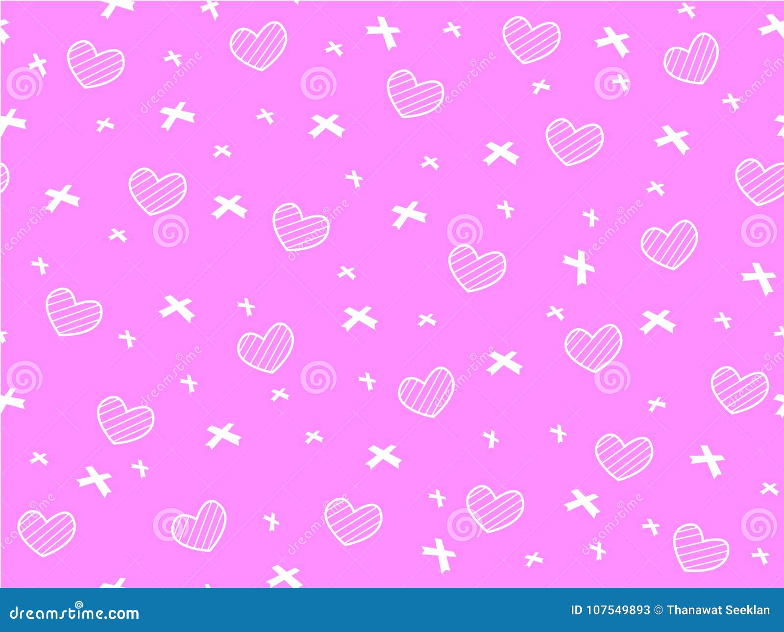 mini heart and ribbon on pink
