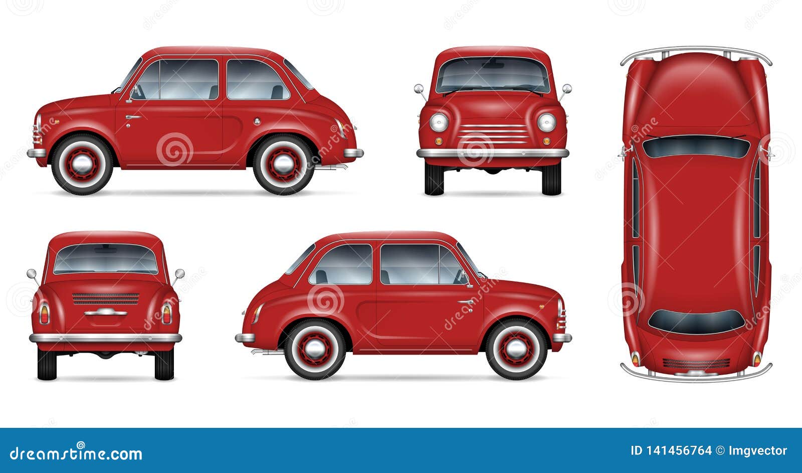 Mini Maqueta Roja Del Vector Del Coche Ilustración del Vector