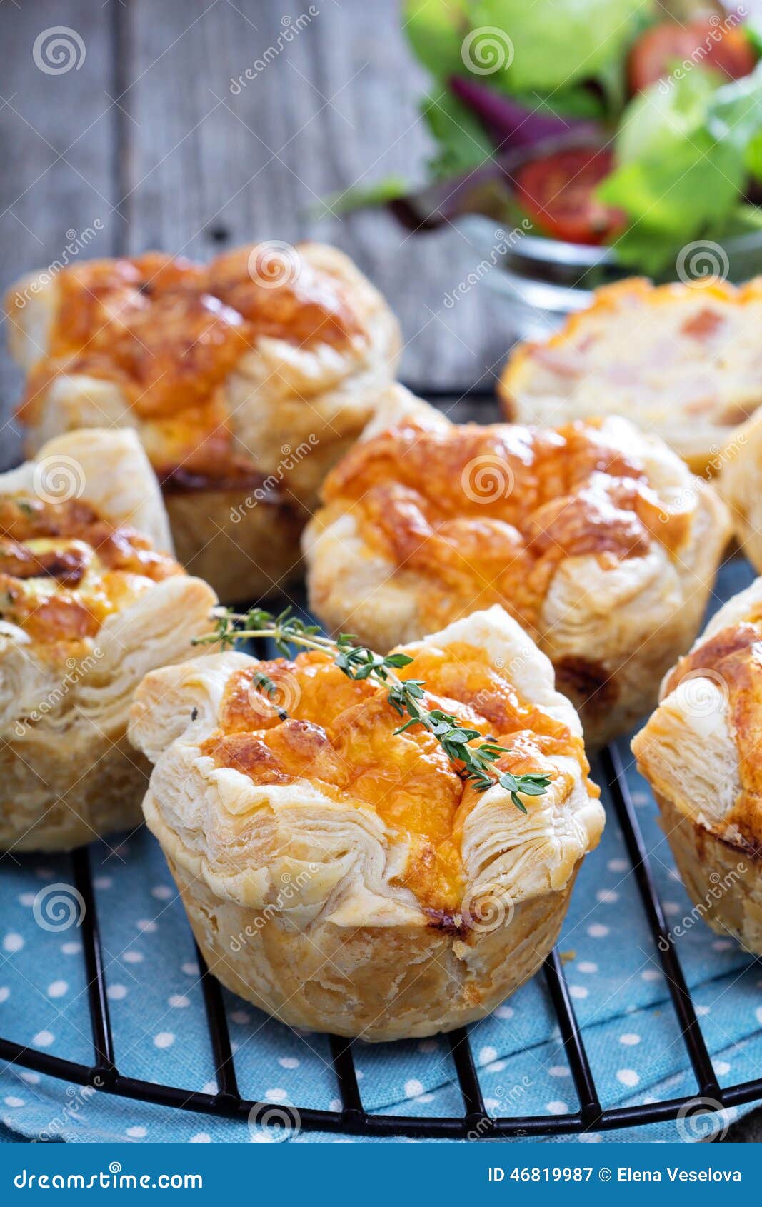 Mini Quiche with Puff Pastry Stock Image Image of healthy, golden 46819987