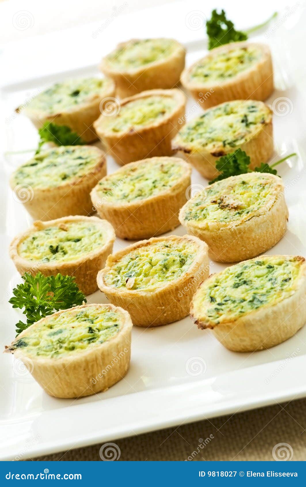 Horderves on plate stock image. Image of quiche, snack - 194643165