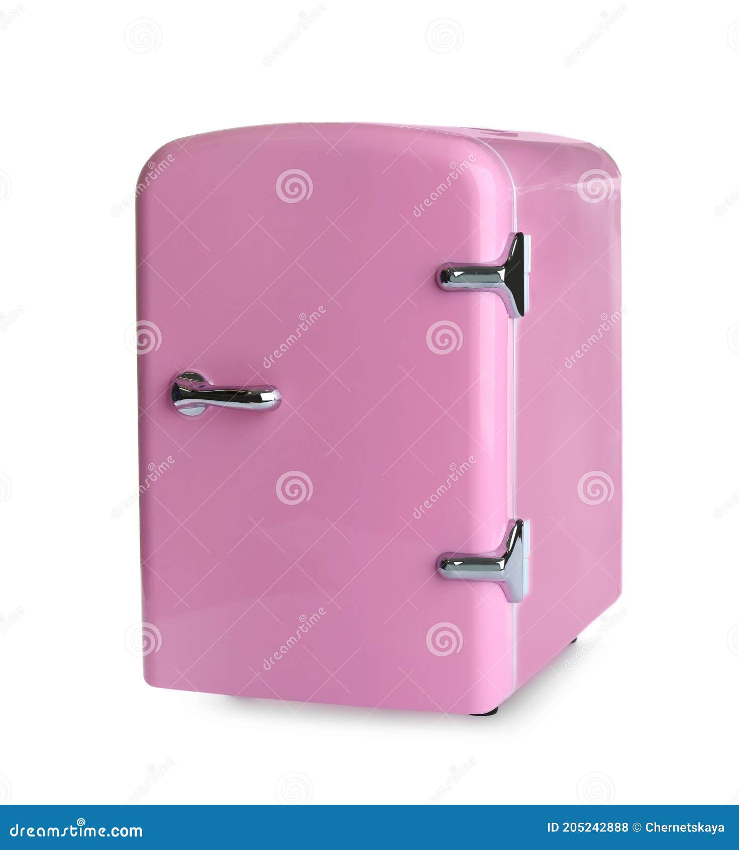 Mini Refrigerator for Cosmetics Isolated on White Stock Photo Image