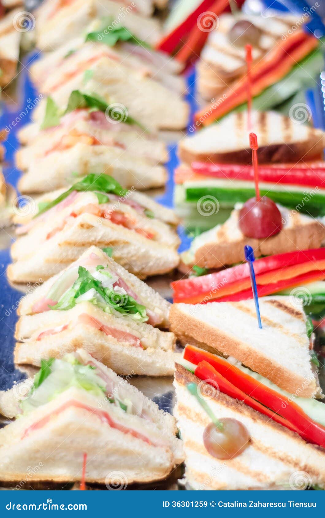 Mini sandwiches stock image. Image of greens, serving - 36301259