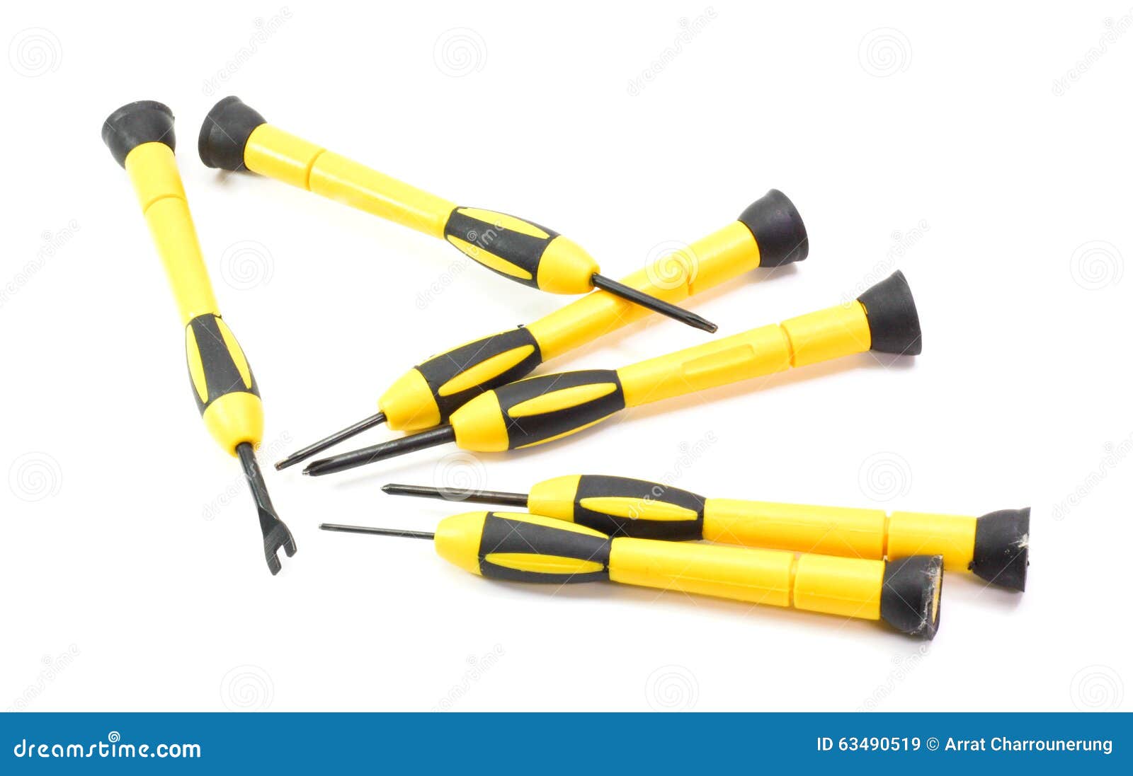 Mini Screwdriver on a White Background Stock Image Image of