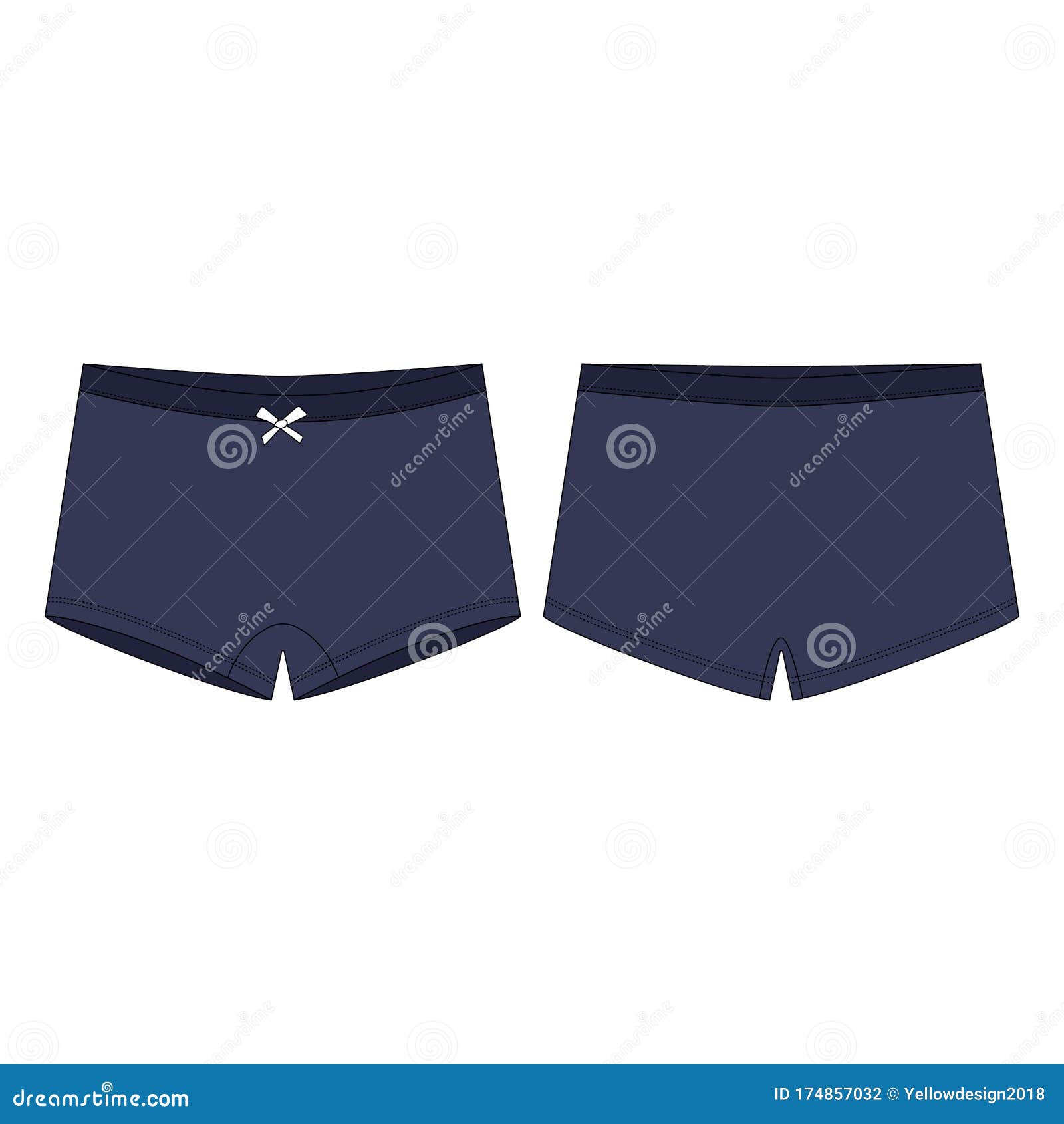 Mini Short Knickers Underwear for Children`s on White Background