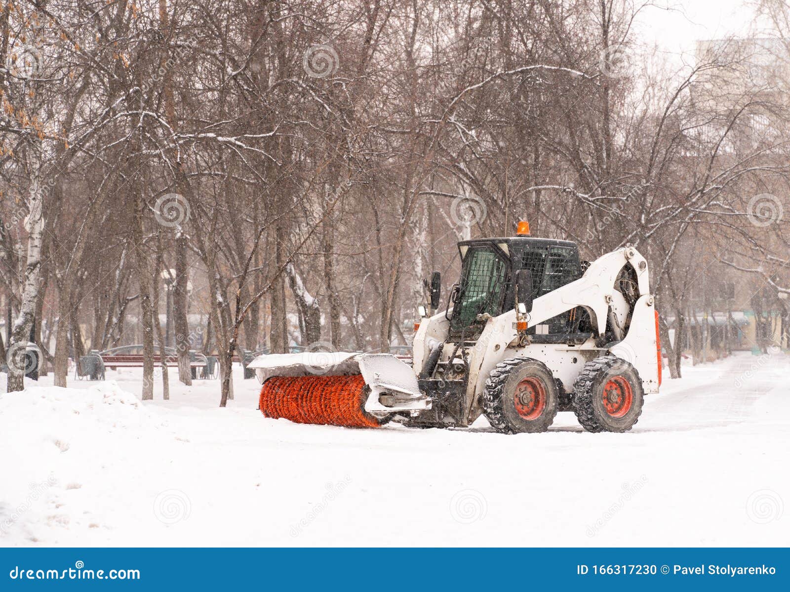 Tractor with Snow Removal Equipment Stock Photo Image of frosty