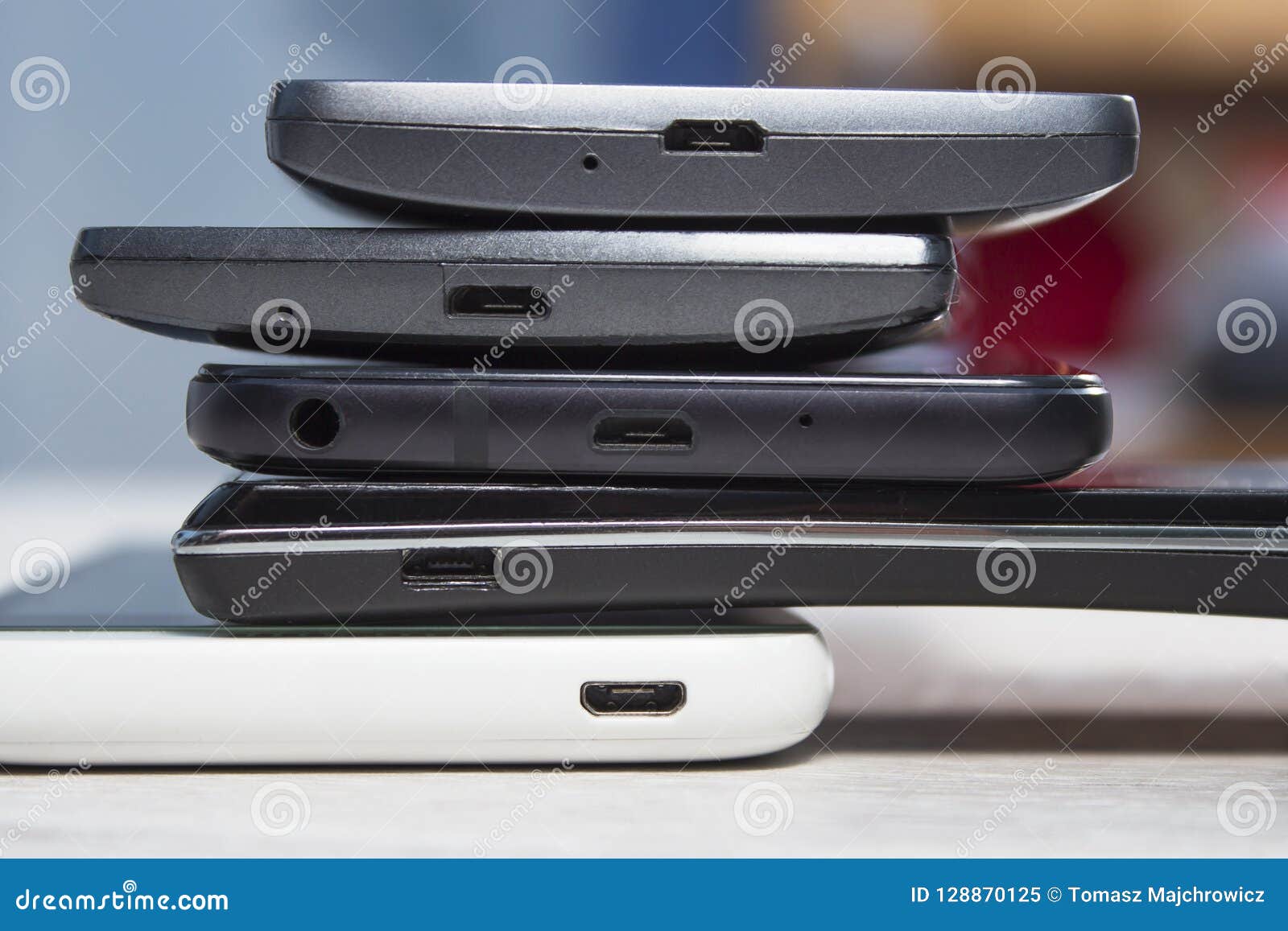 Mini Usb Ports in Mobile Phones Arranged One Top the Other. Stock Image - Image of compact, mobile: 128870125