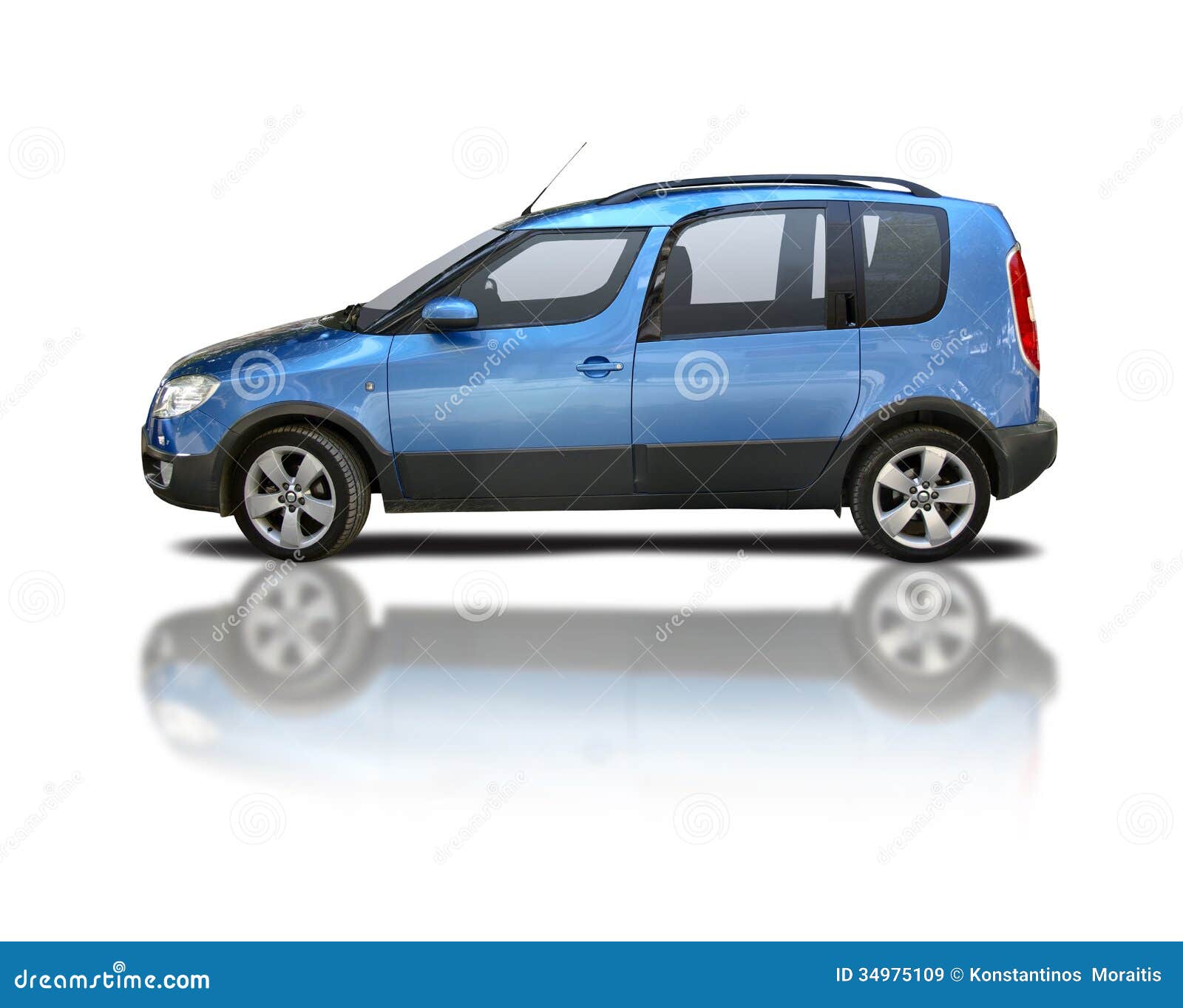 Skoda Roomster side view stock image. Image of blue, transport - 34975109