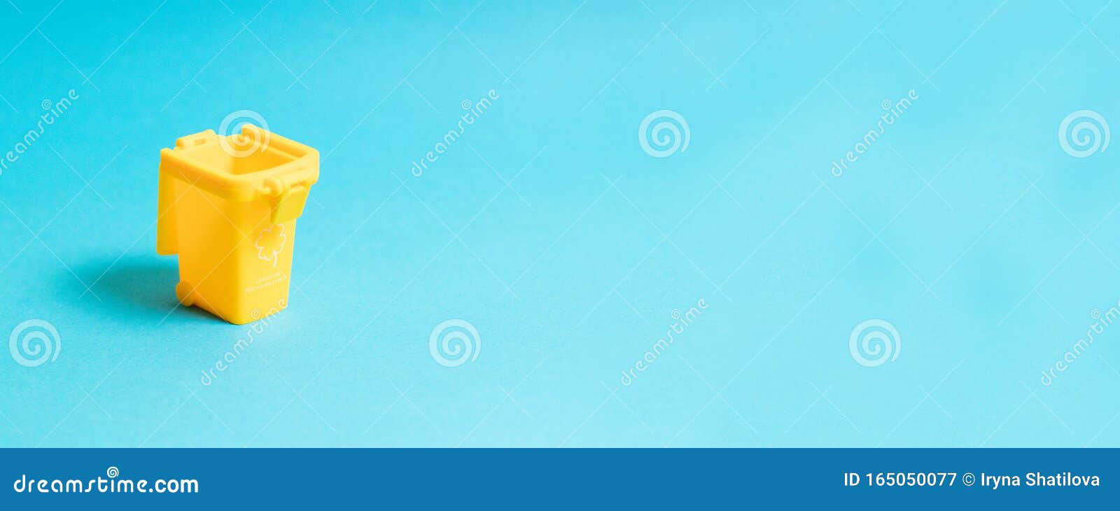 Mini Yellow Plastic Container for Separate Waste Collection Stock Image