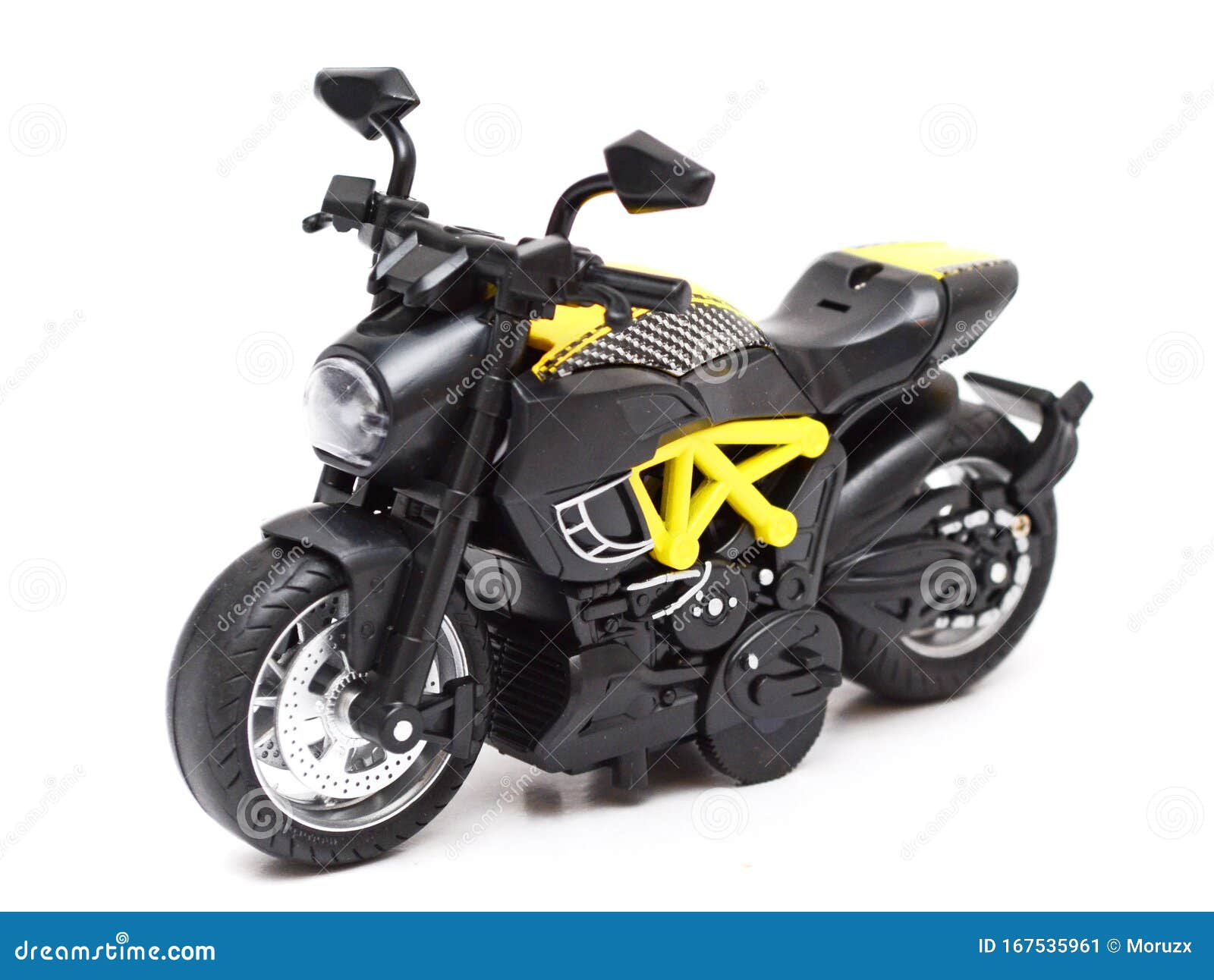 miniature motorcycle toy  on white