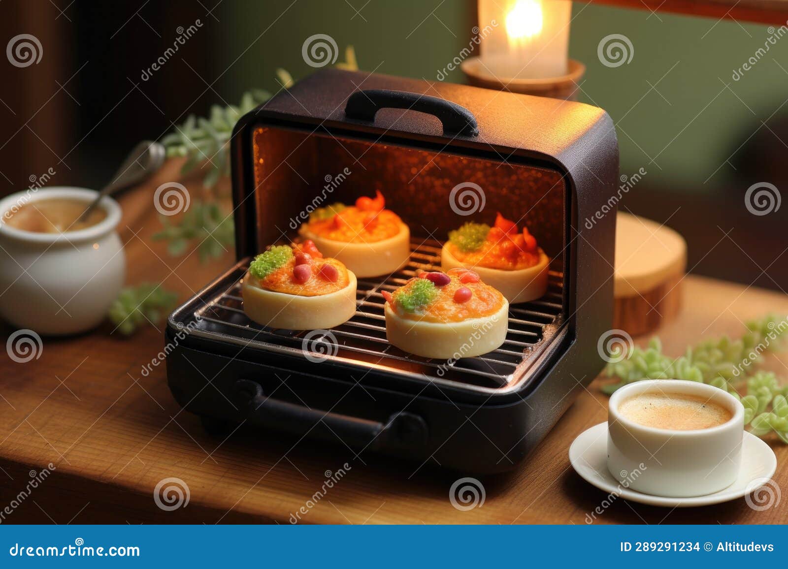 Miniature Casserole Dish Inside a Toaster Oven Stock Photo Image of