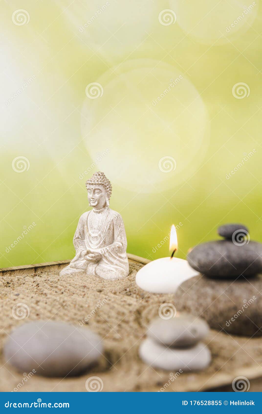 Miniature Desk Zen Sandbox with Buddha Figure Sit in Lotus Position ...