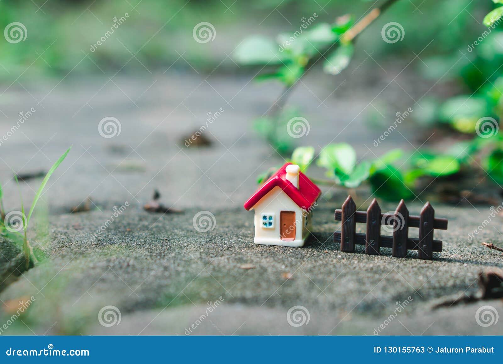 Miniature House on Nature Background Stock Image - Image of concept, grass:  130155763