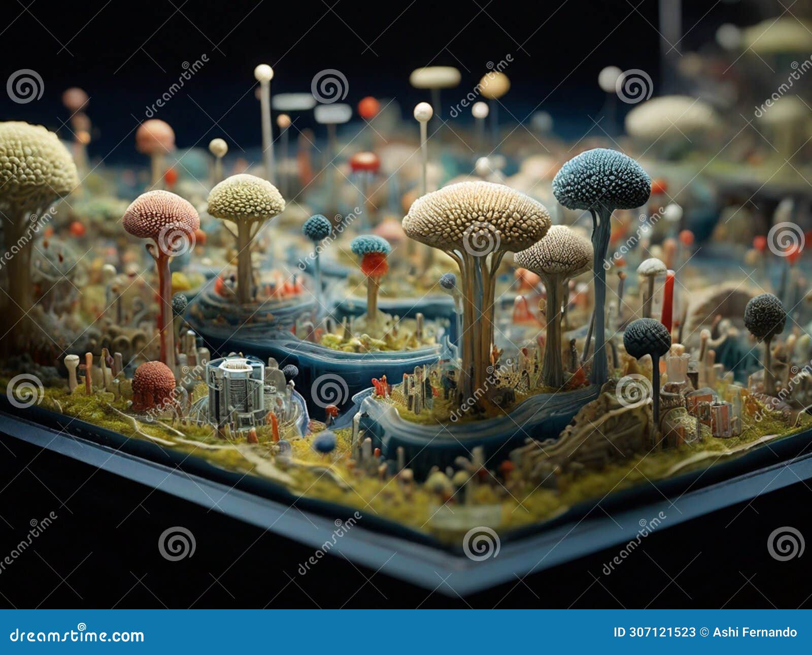 Miniature Marvels: Exploring the Tiny Worlds of Microscopic Life" AI Generated Image Stock 