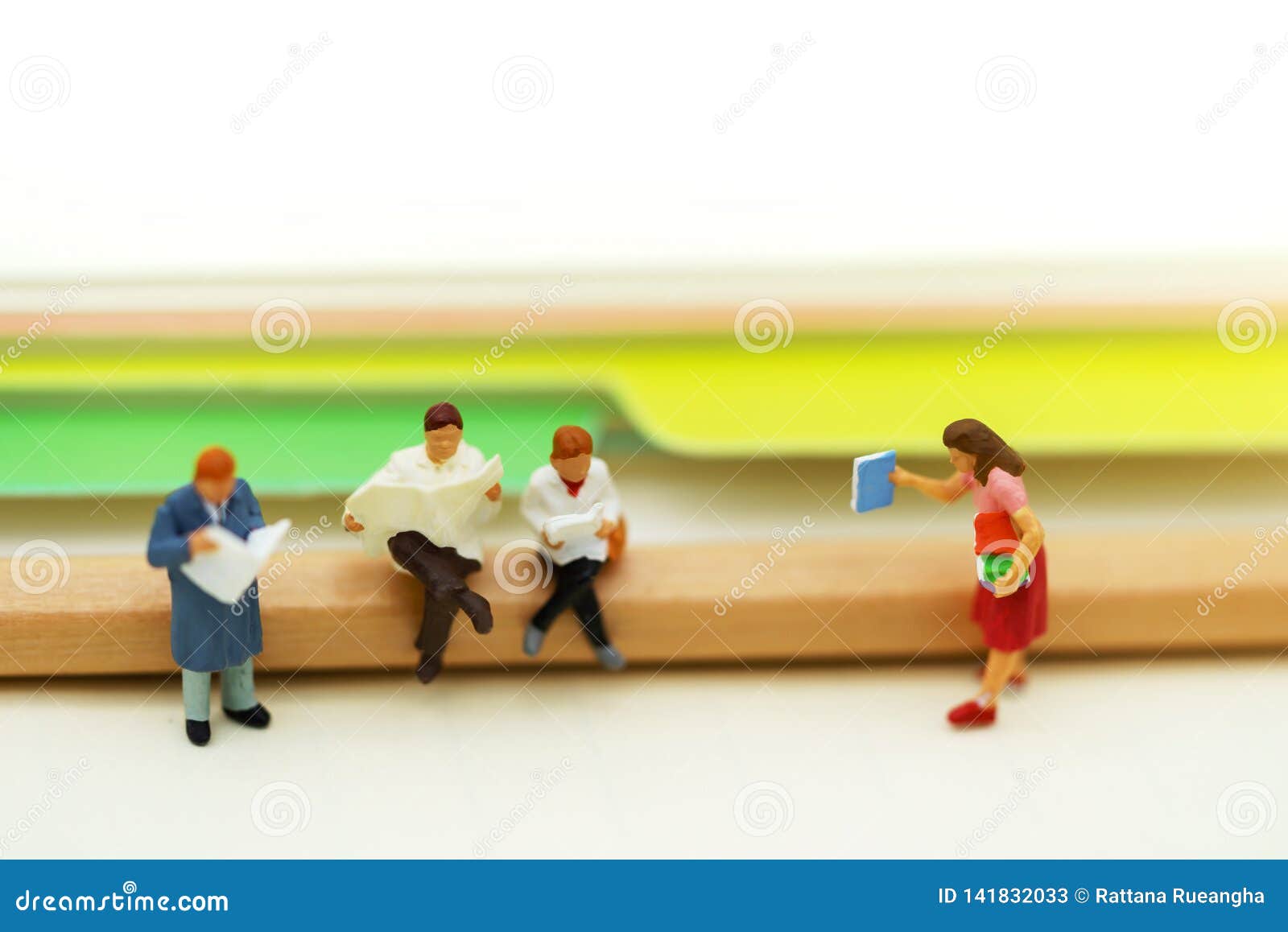Miniature People: Business Team Reading Book, Education or Business ...