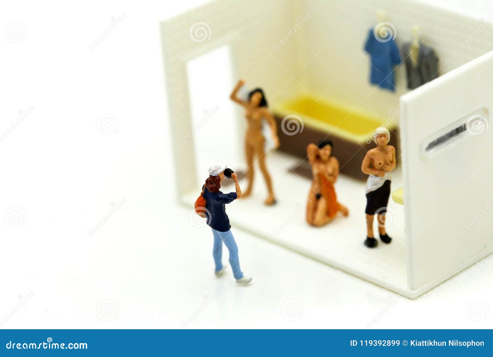 Spying on women taking a shower