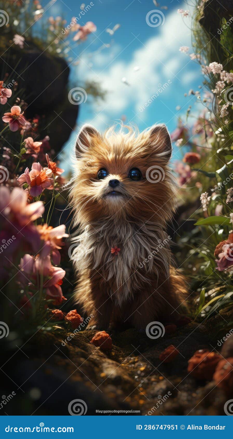 miniature puppy adventure! a magical journey beyond size. created with generative ai