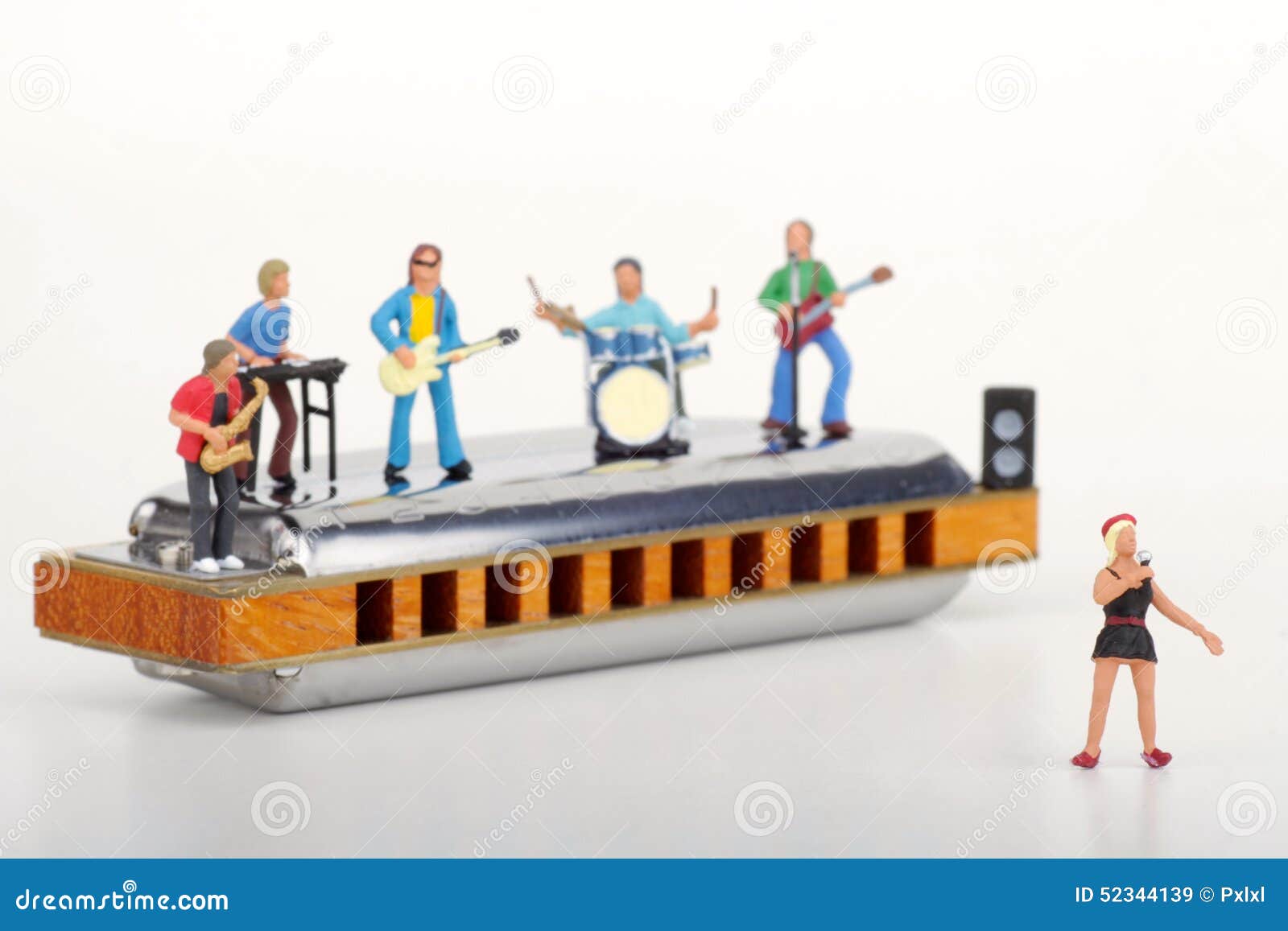 Miniature of a Rock Band Playing on the Harmonica Stock Image Image of proportions, bamd 52344139