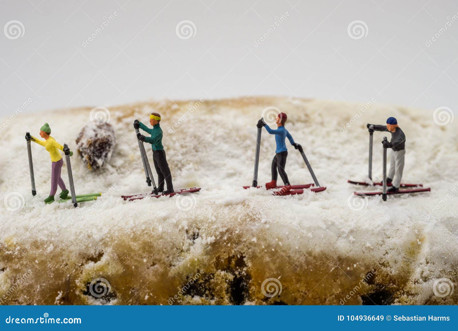 Miniature Skier Skiing on a Cake Stock Image - Image of celebration,  season: 104936649