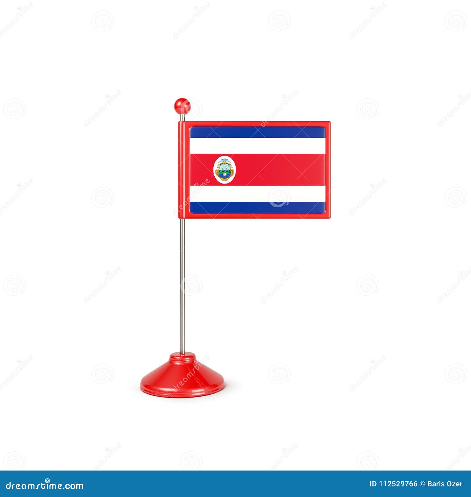 MiniatyrCosta Rica Flag Concept On White med den snabba banan. MiniatyrCosta Rica Flag Concept On White med den mycket lilla översiktsflaggan för snabb bana