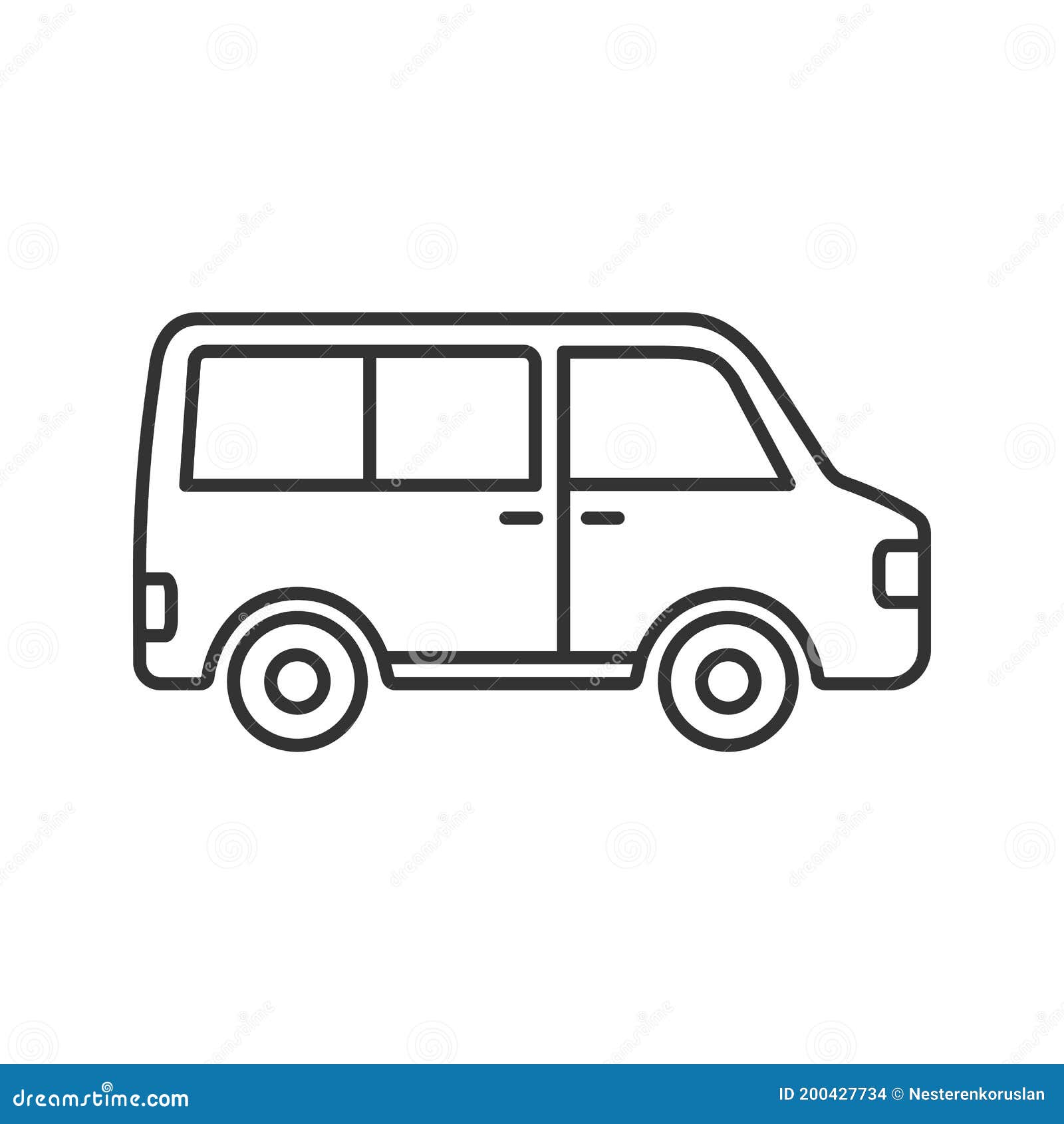 Minibus linear icon stock vector. Illustration of mode - 200427734