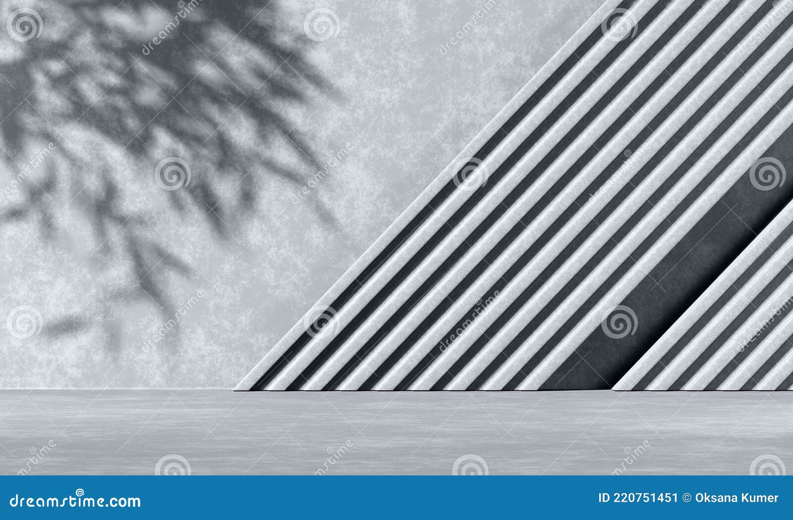 Minimal Abstract Bw Background with 3D Concrete Podium Display with ...