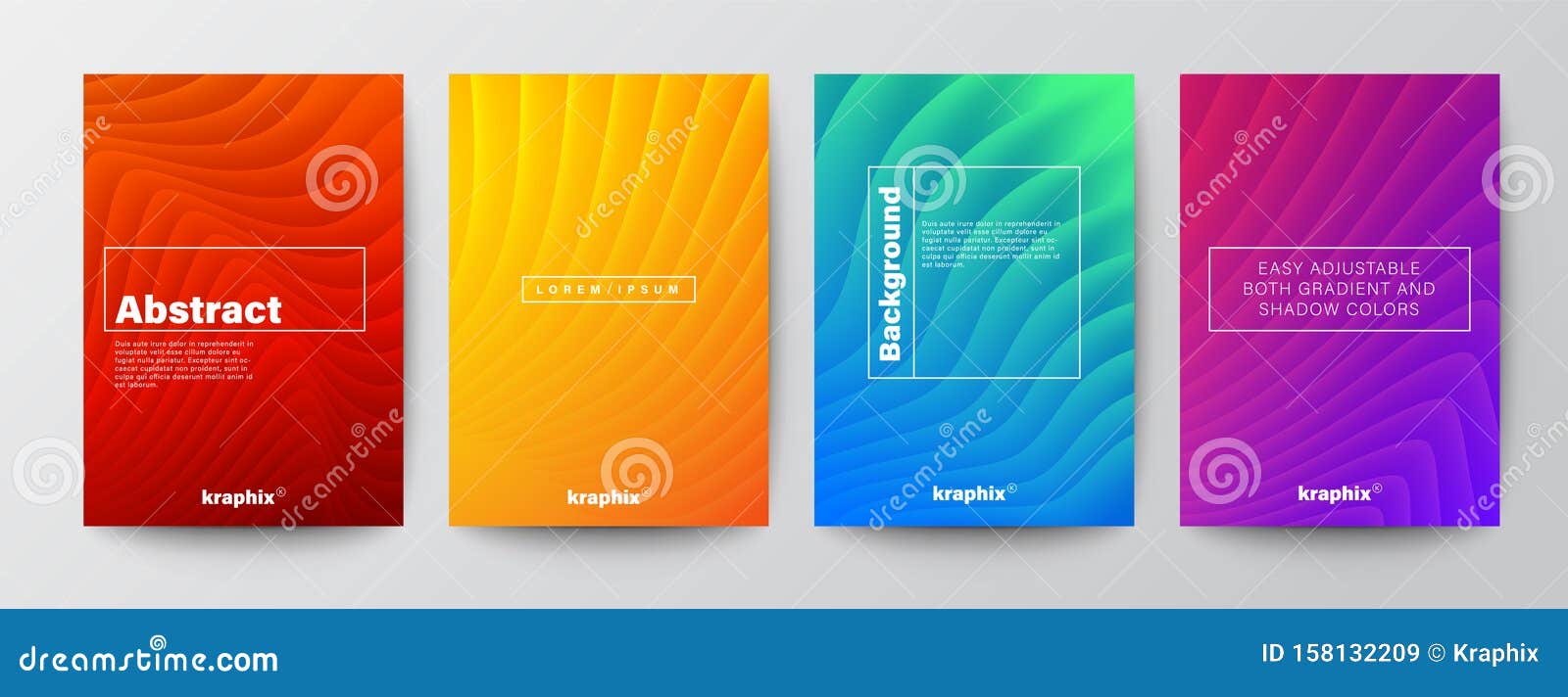 minimal abstract organic curved wave  on vivid gradient colors background for brochure, flyer, poster, leaflet, book cover
