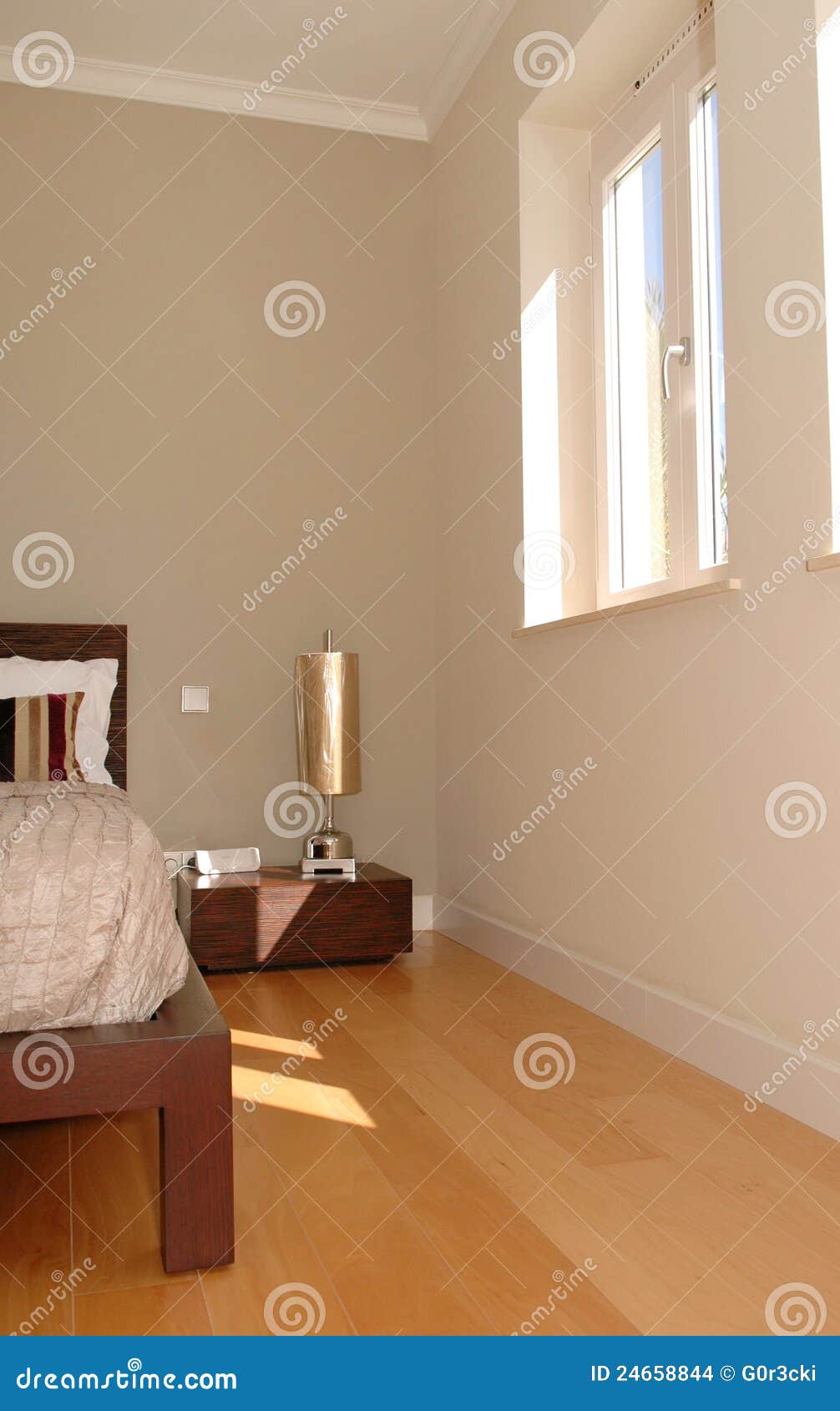 Modern Room Interior, Bright and Minimal Bedroom, Beautiful Floorboard
