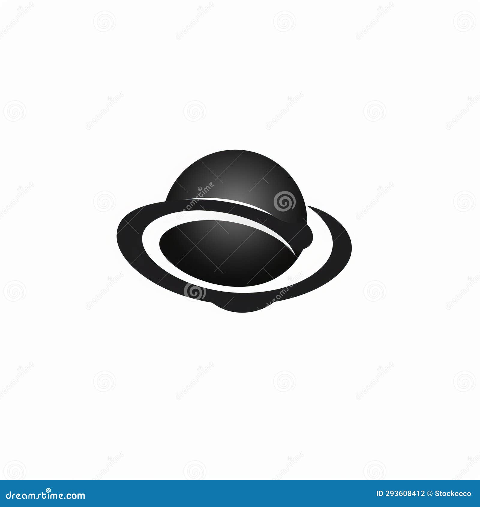 minimal black and white saturn icon mock up