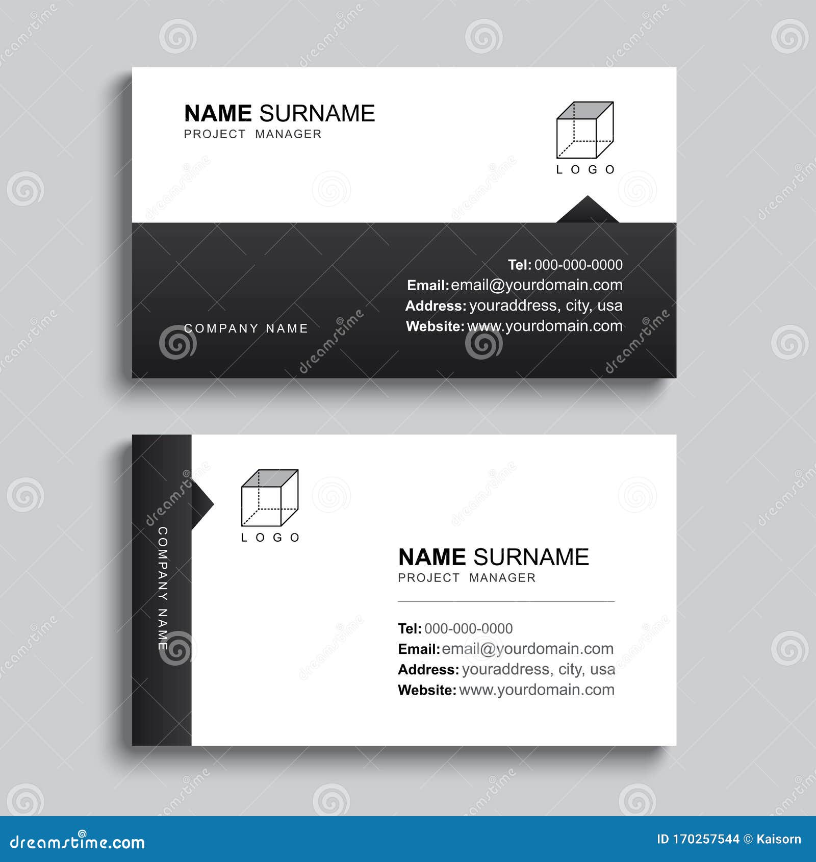 Minimal Business Card Print Template Design. Black Paper Color and With Regard To Template For Cards To Print Free