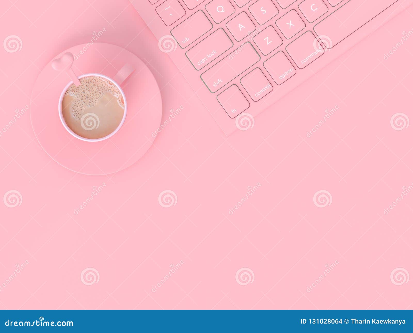 Minimal Concept. Coffee Milk in Pink Cup Stock Illustration ...
