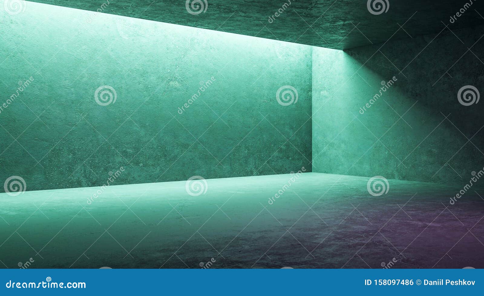 Download Minimal Concept With Modern Green And Purple Empty Exhibition Hall With Blank Mock Up Wall In ...