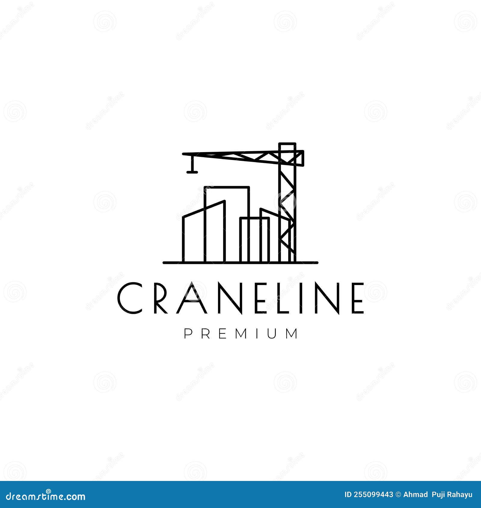 Minimal Crane with Building Logo Design Vector Stock Vector ...