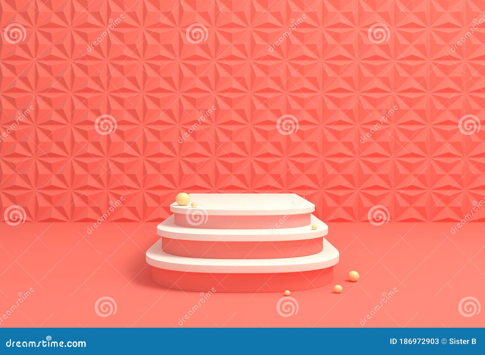 minimal 3d rendering scene with podium and abstract background. geometric  in pastel colors.