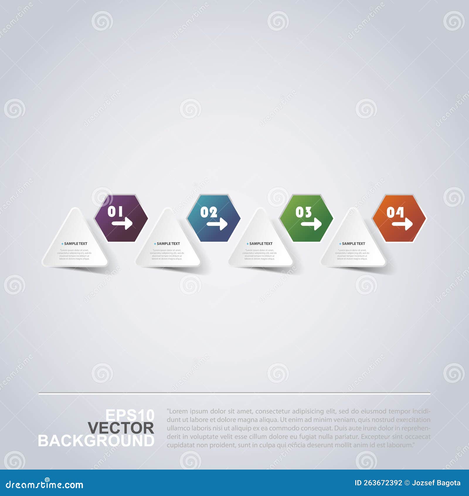 Minimal Paper Cut Infographics Design - Triangles and Hexagons Stock ...