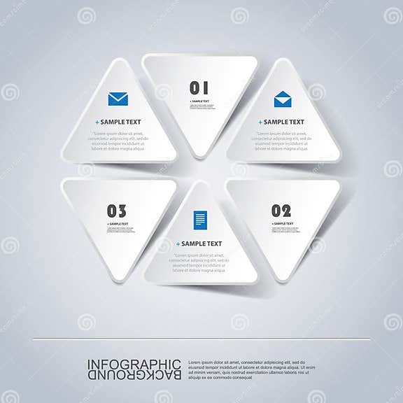 Minimal Paper Cut Infographics Design with Triangles Stock Vector ...