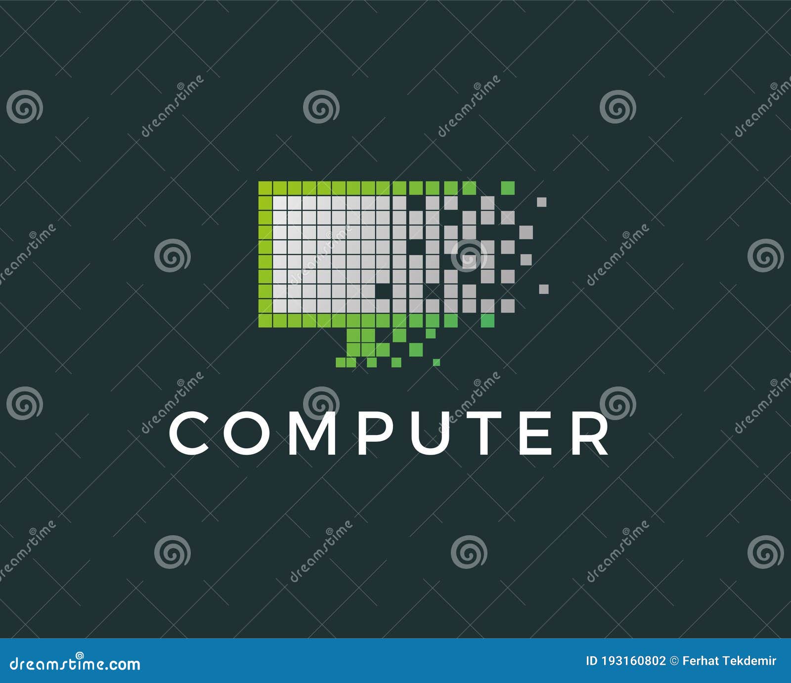 Minimal Pixel Computer Logo Template - Vector Illustration Stock Vector ...