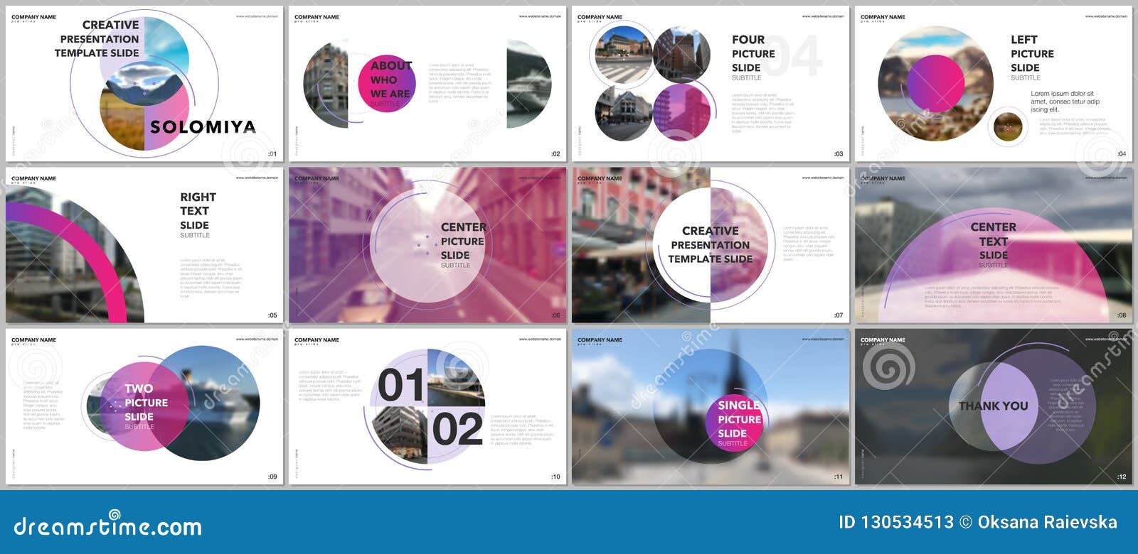 minimal presentations , portfolio  templates with circle s on white background. multipurpose template