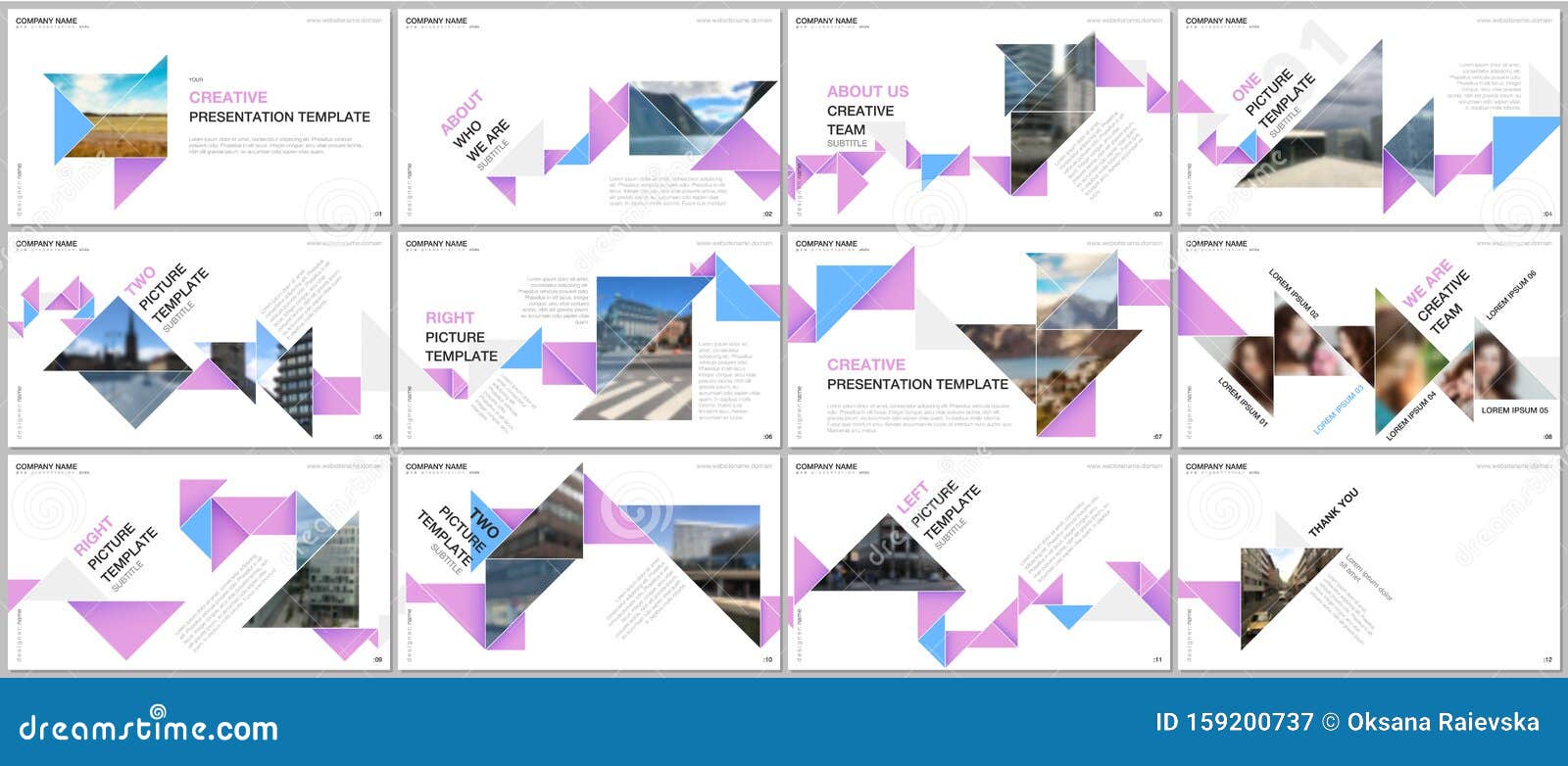 Minimal Presentations Design Portfolio Vector Templates