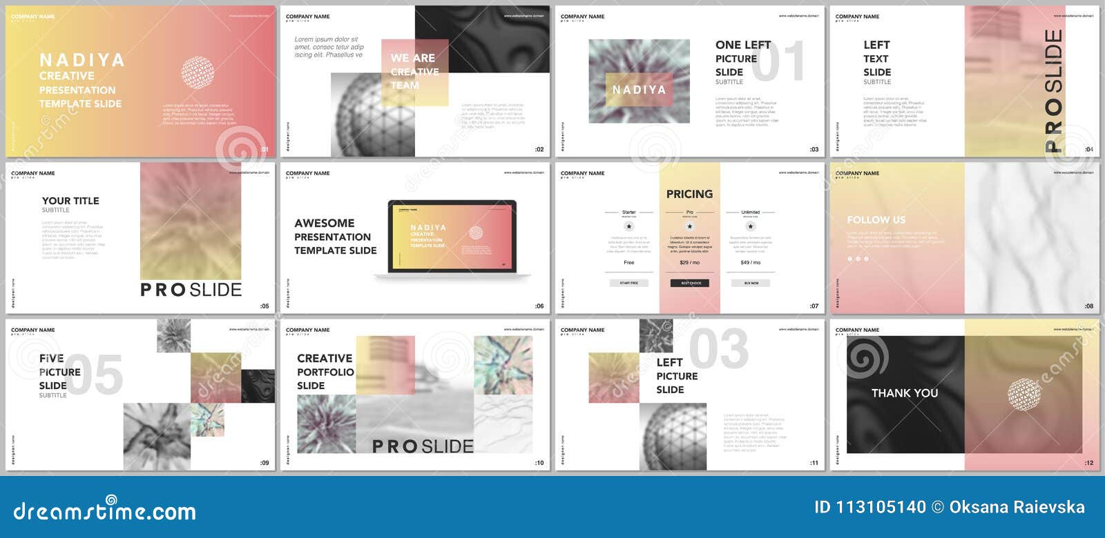 minimal presentations, portfolio templates. blue s on a white background. brochure cover  . presentation slides