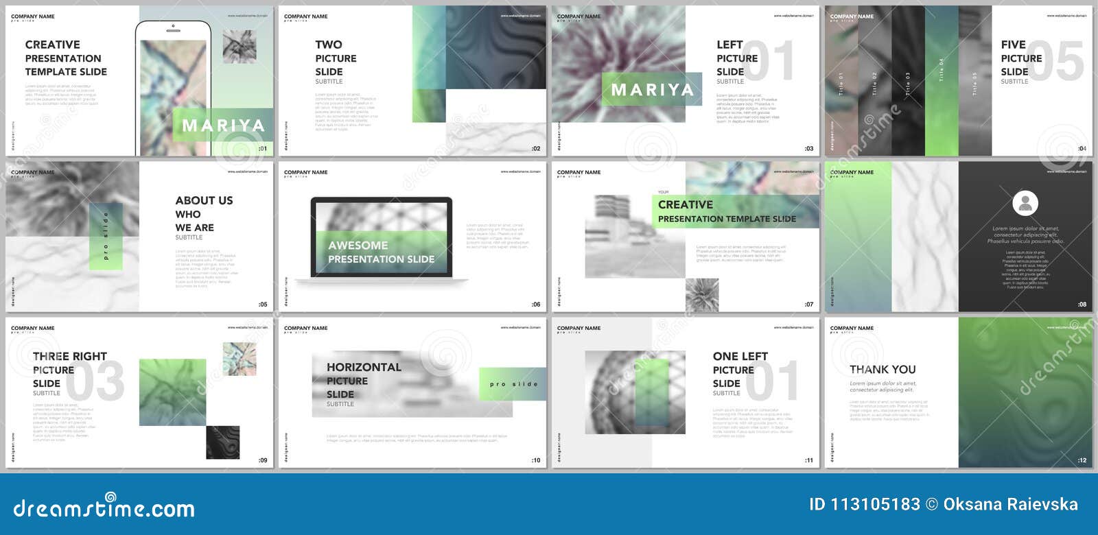 minimal presentations, portfolio templates. blue s on a white background. brochure cover  . presentation slides