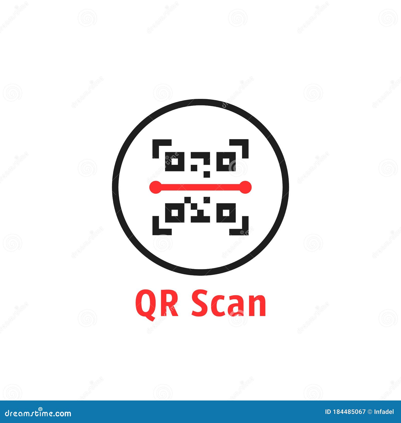 Minimal qr code scan badge stock vector. Illustration of icon - 184485067