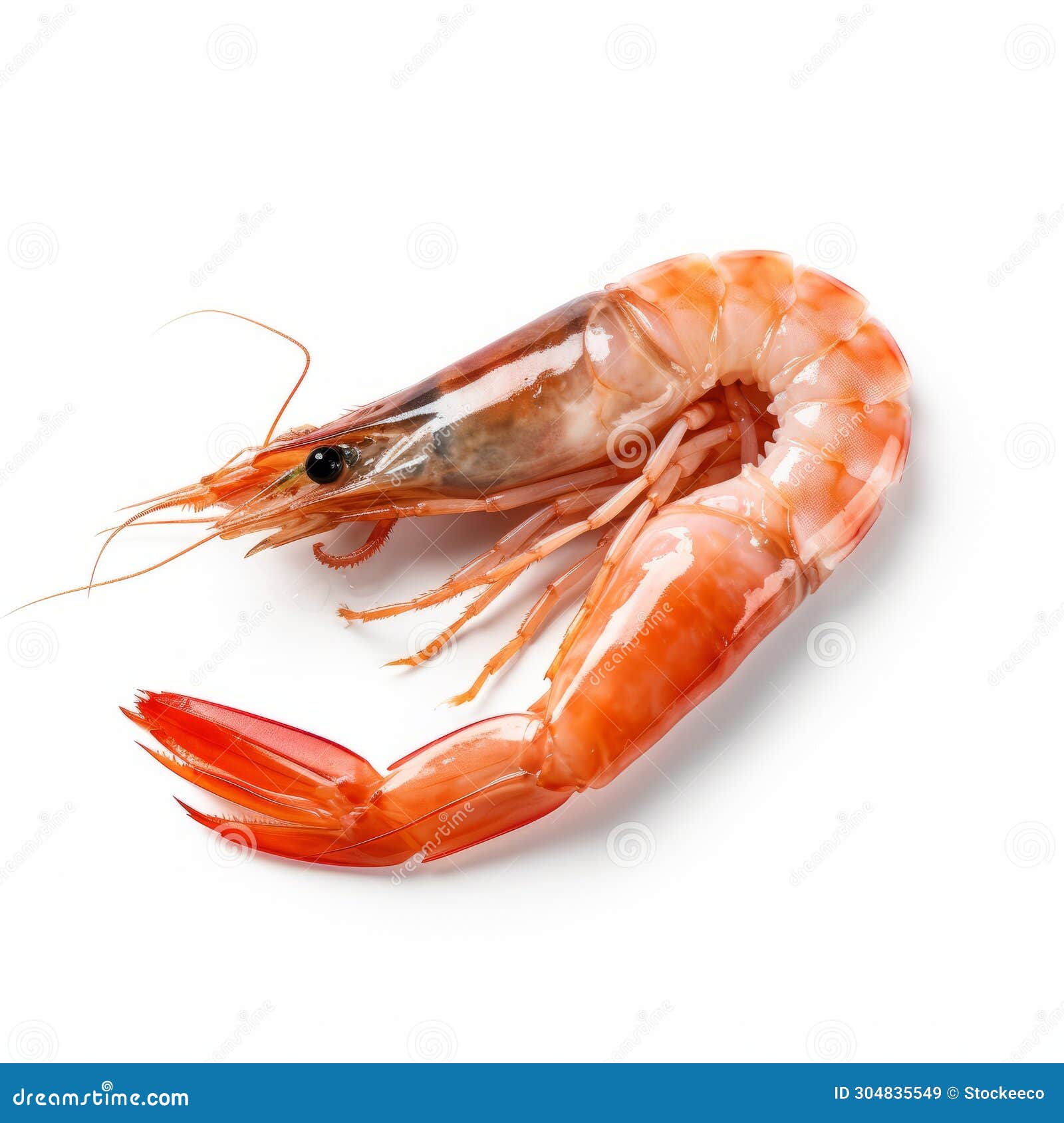 minimal retouched shrimp on white background - 32k uhd